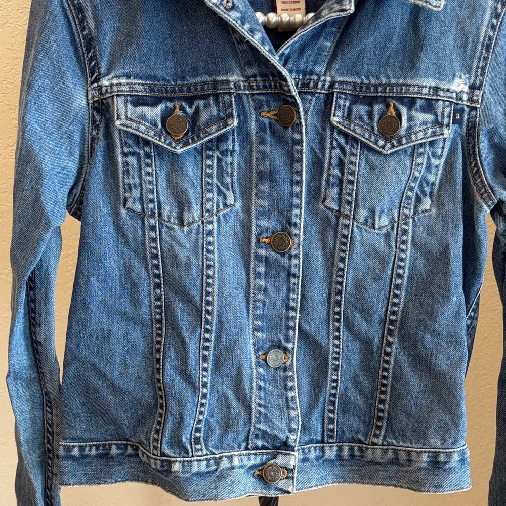 Abercrombie &‎ Fitch Classic Blue Denim Jacket~Sz Youth Large